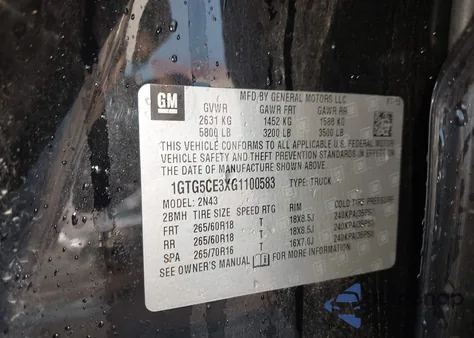 2016 GMC Canyon Sle из США, поврежденный, VIN 1GTG5CE3XG1100583